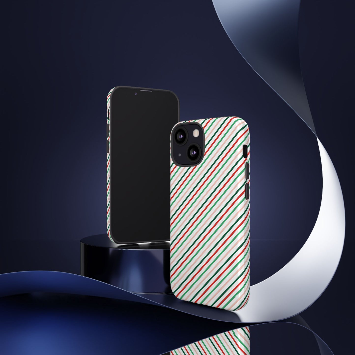 Christmas Diagonal Stripes - iPhone Case