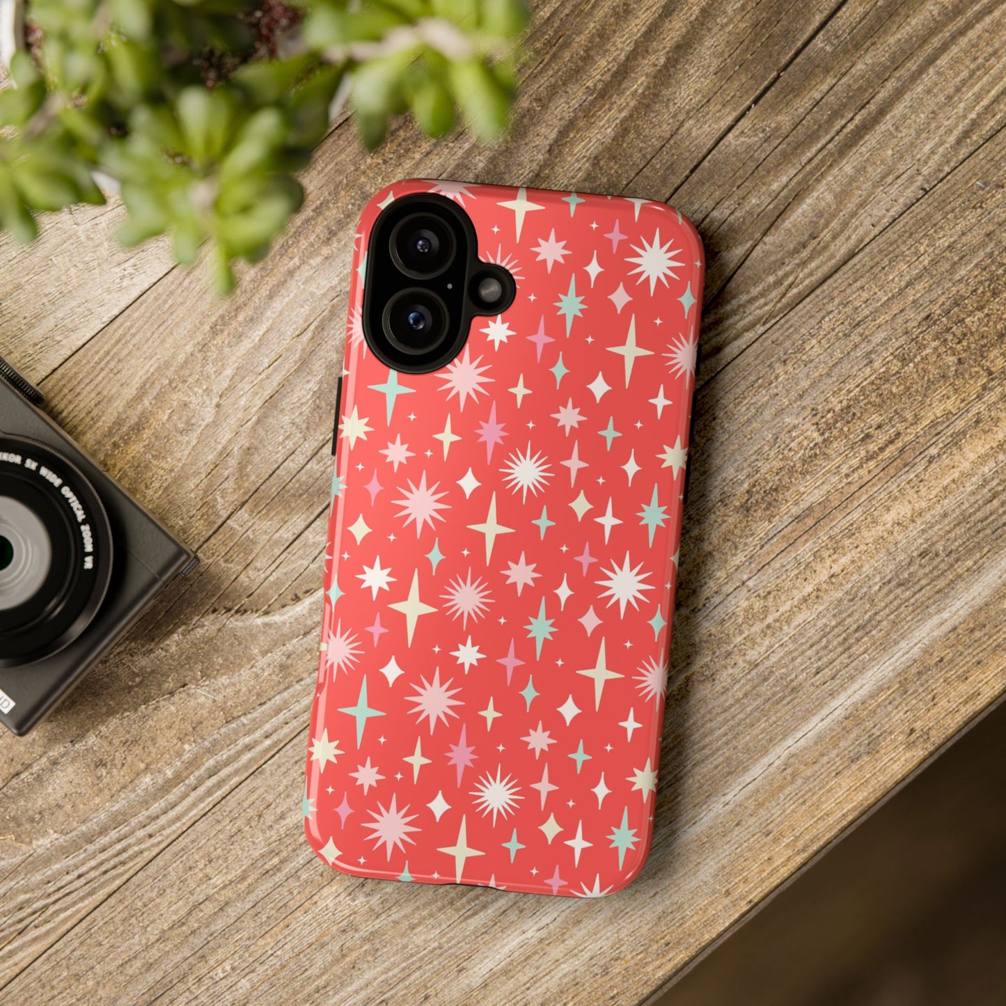 Red Christmas Stars - iPhone Case