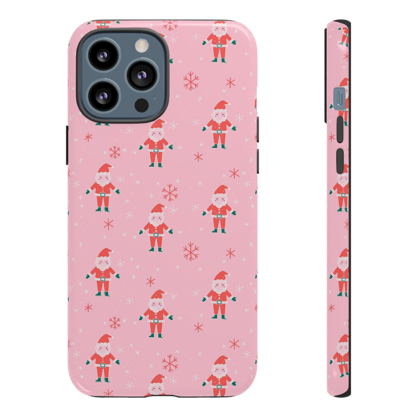 Pink Santa Pattern - iPhone Case