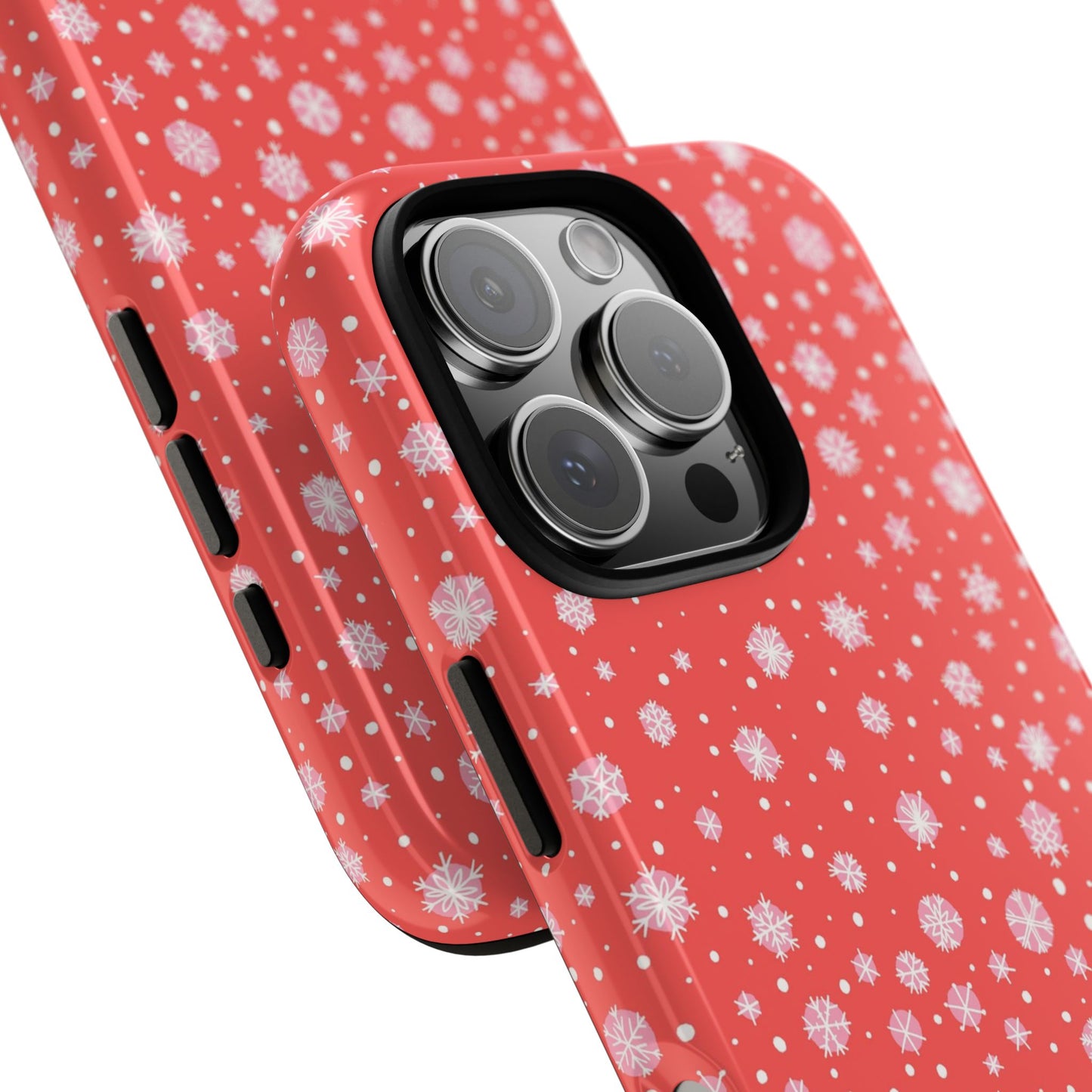 Winter Christmas Snowflakes Red - iPhone Case