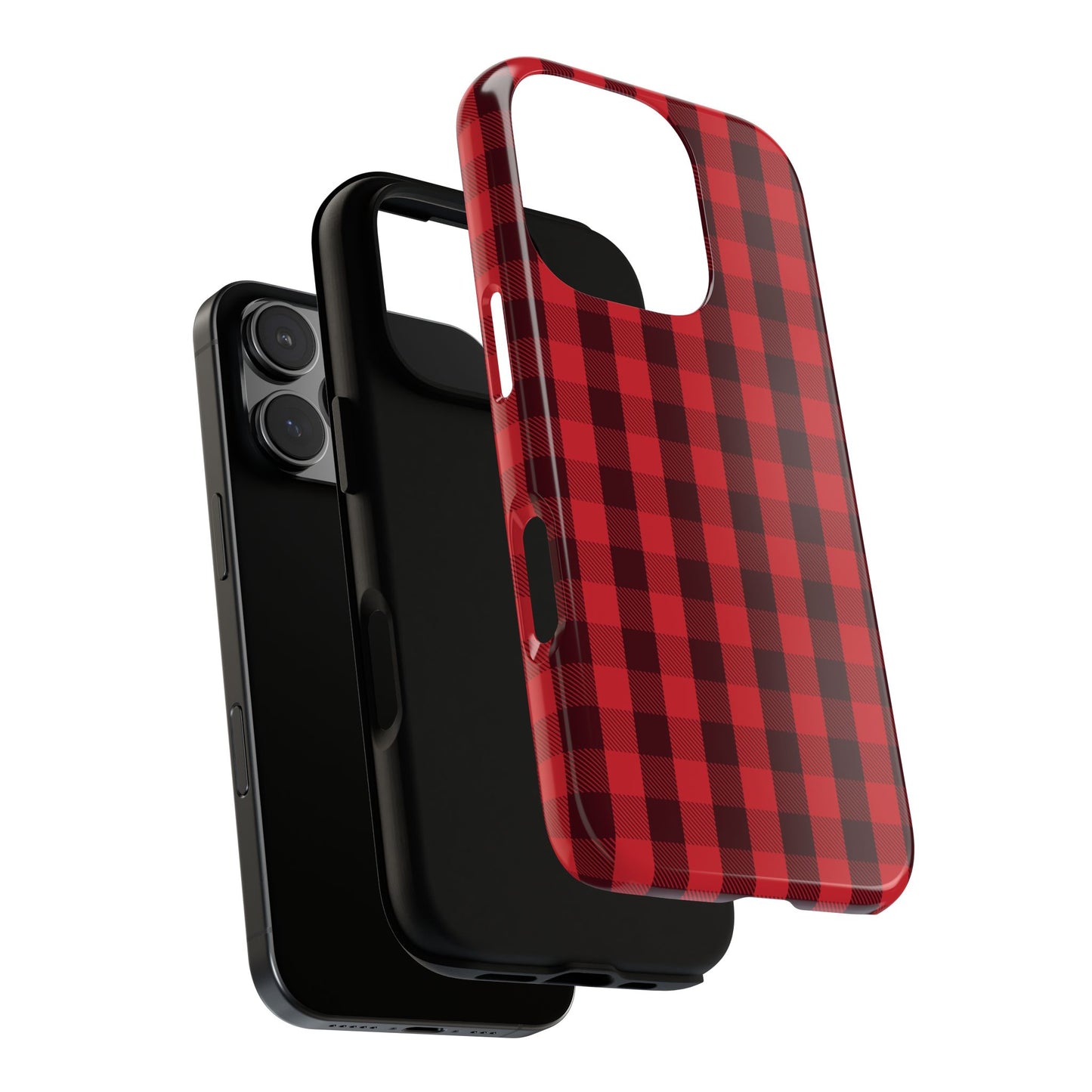 Red Christmas Gingham Pattern - iPhone Case