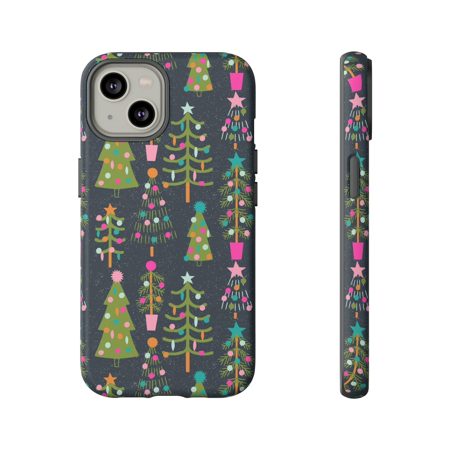 Blue Christmas Tree Pattern - iPhone Case