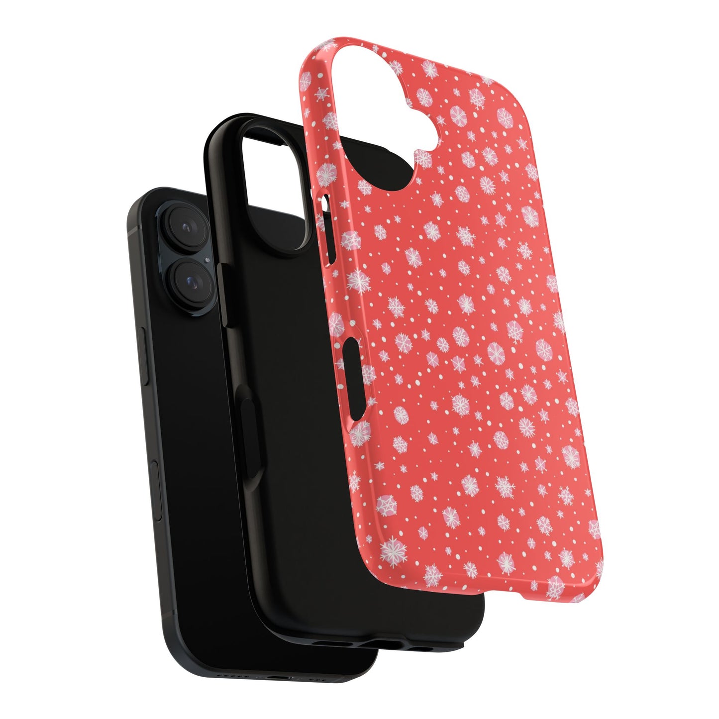 Winter Christmas Snowflakes Red - iPhone Case