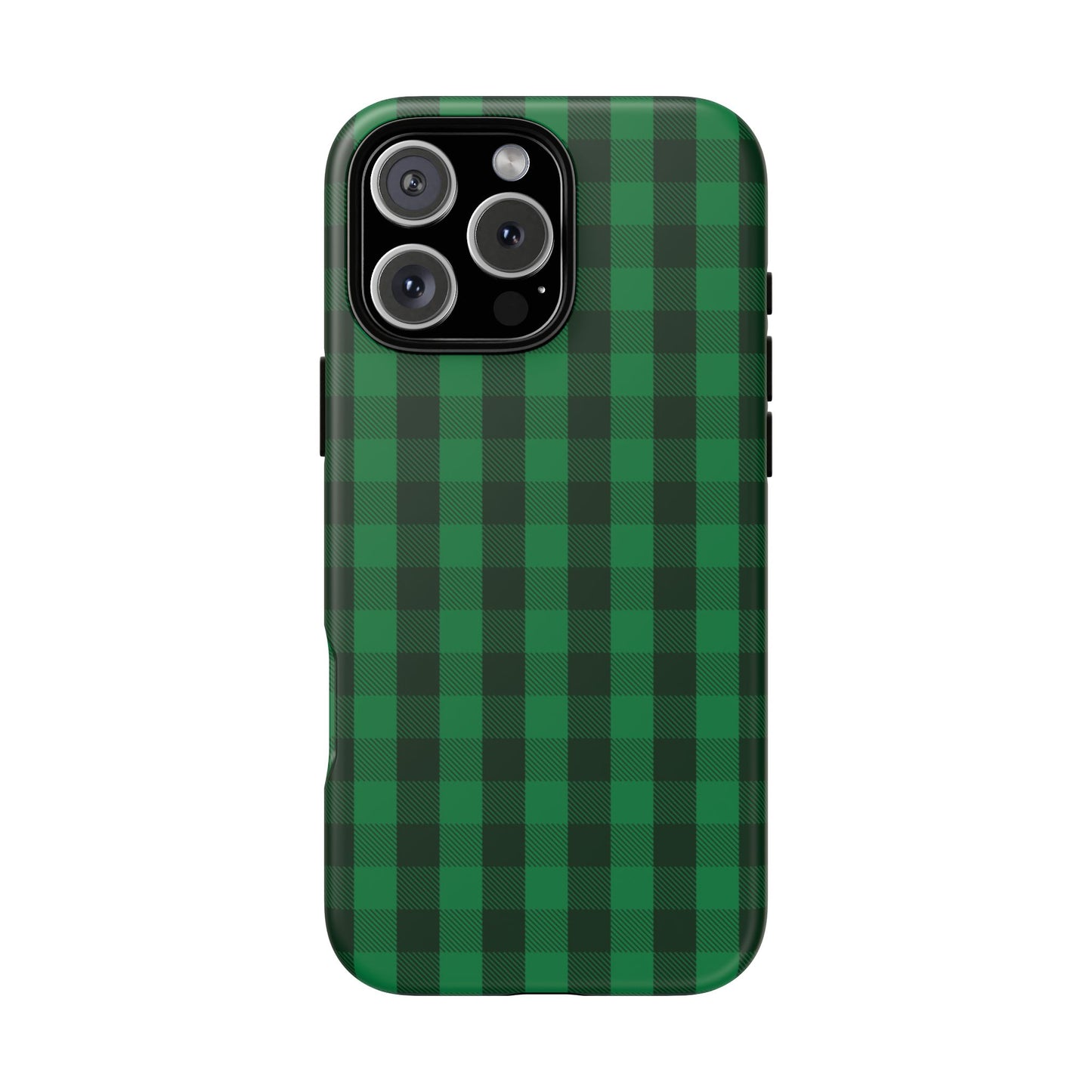 Dark Green Christmas Gingham - iPhone Case