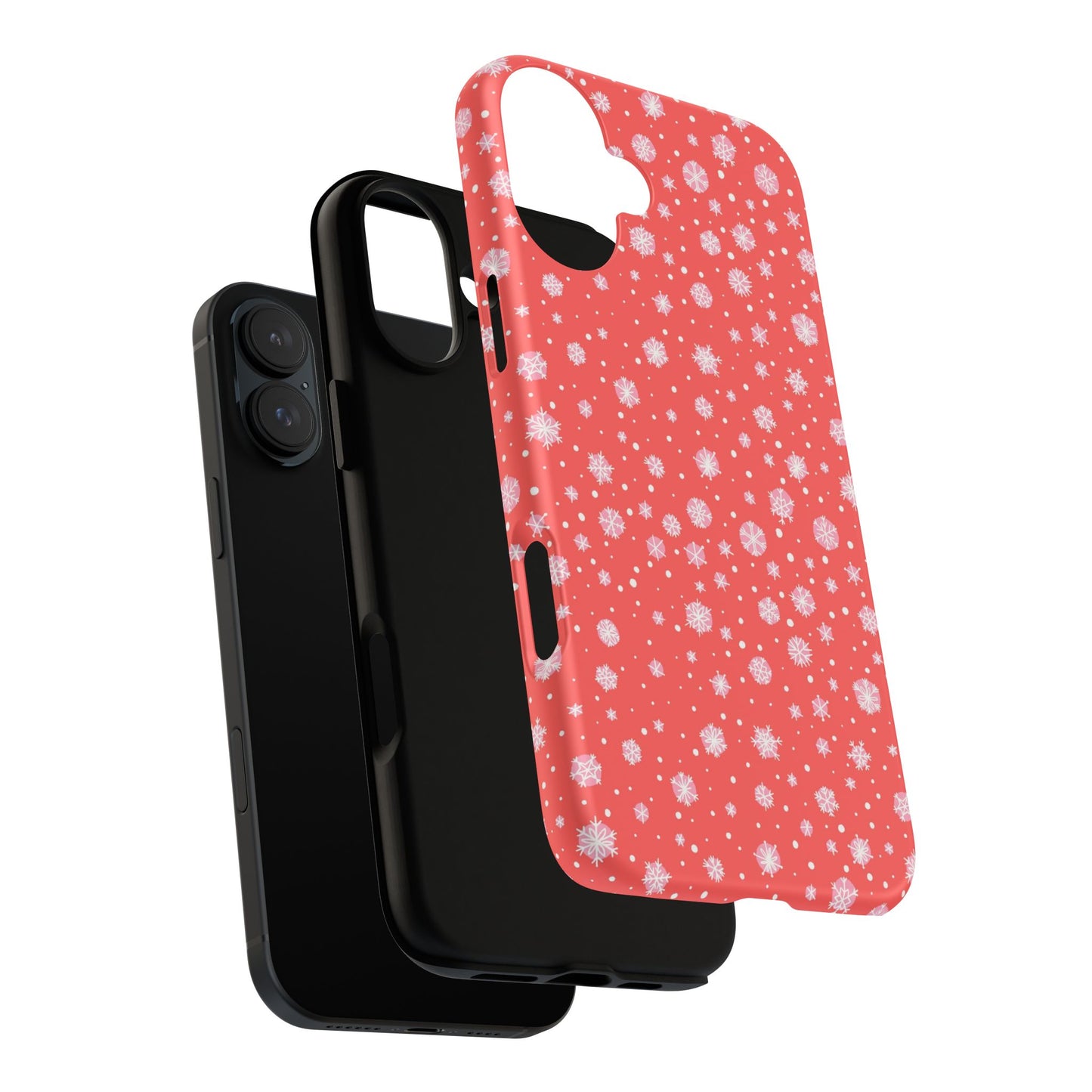 Winter Christmas Snowflakes Red - iPhone Case