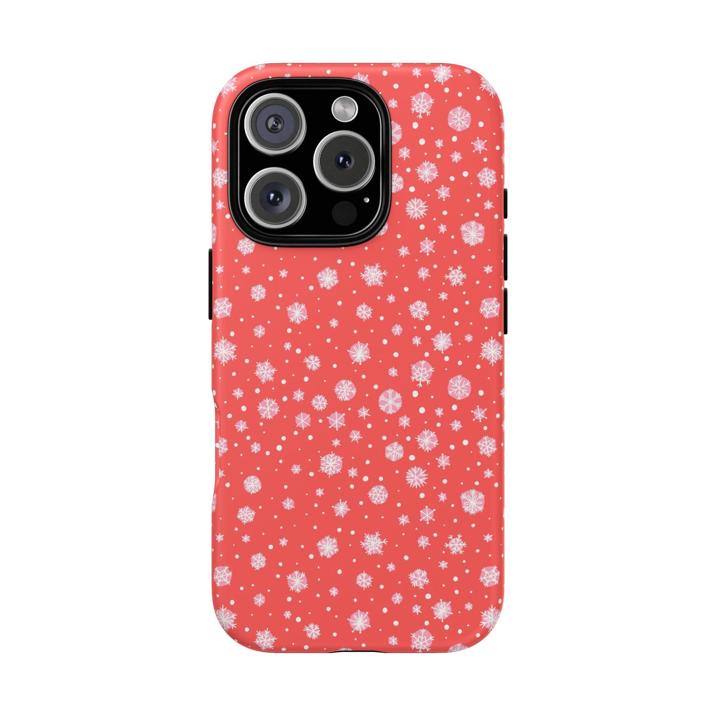 Winter Christmas Snowflakes Red - iPhone Case