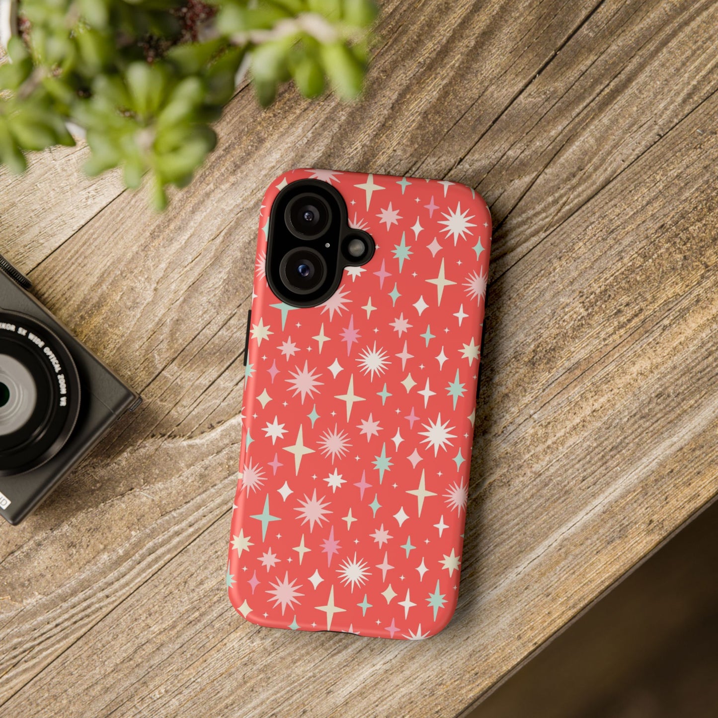 Red Christmas Stars - iPhone Case