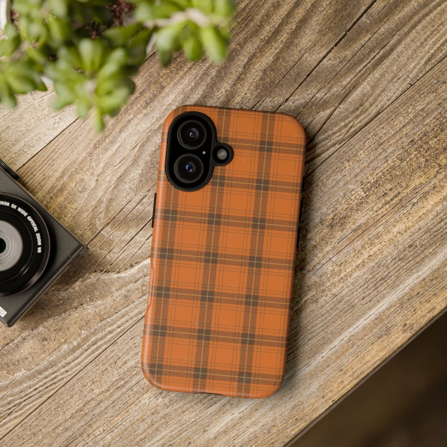 Autumn Orange Plaid - iPhone Case