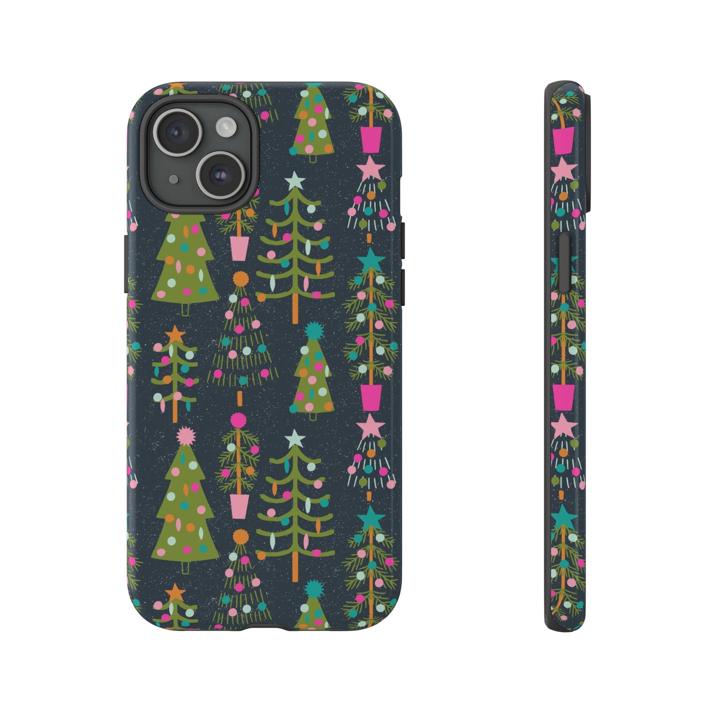 Blue Christmas Tree Pattern - iPhone Case