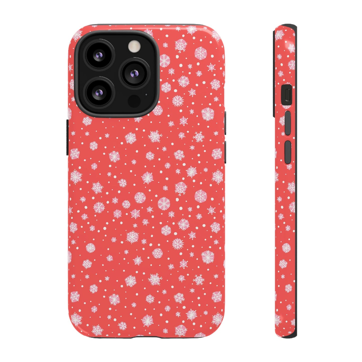 Winter Christmas Snowflakes Red - iPhone Case