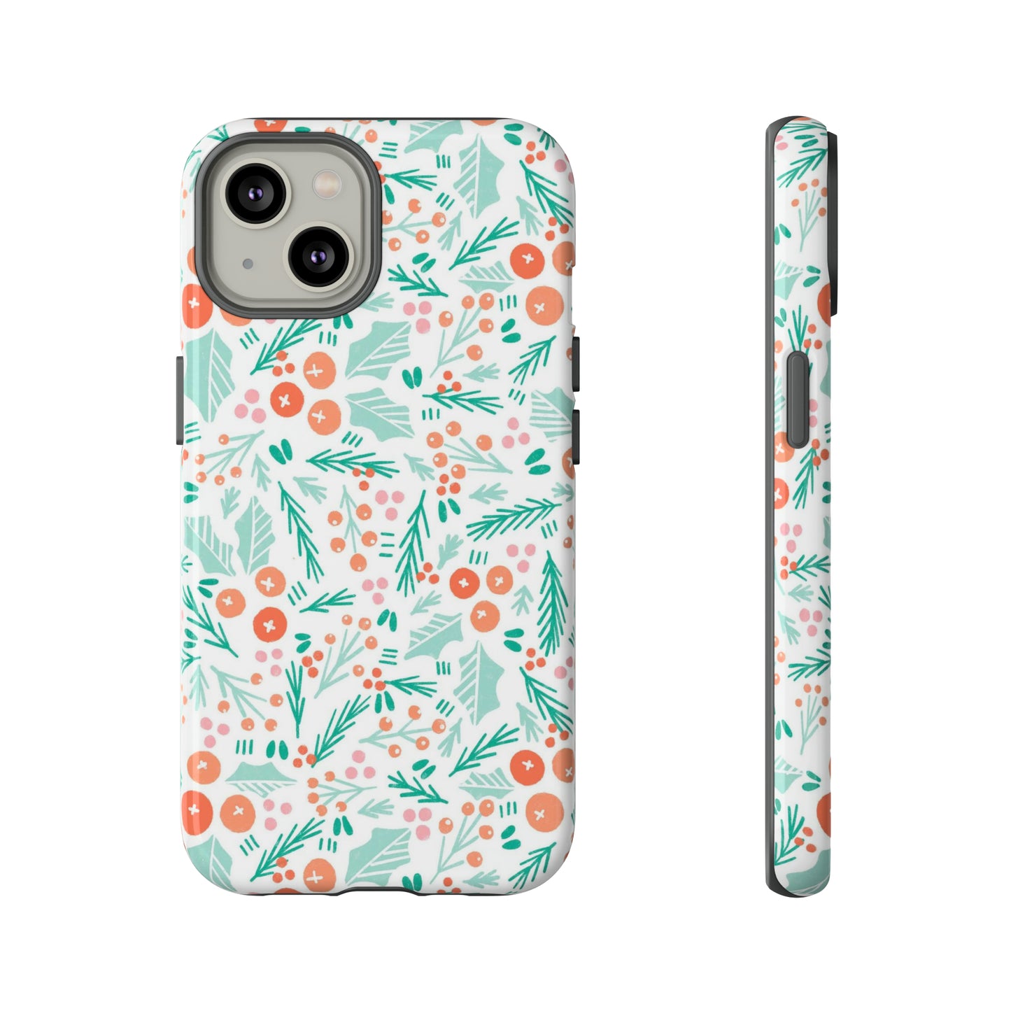 Christmas Boho Holly Pattern - iPhone Case