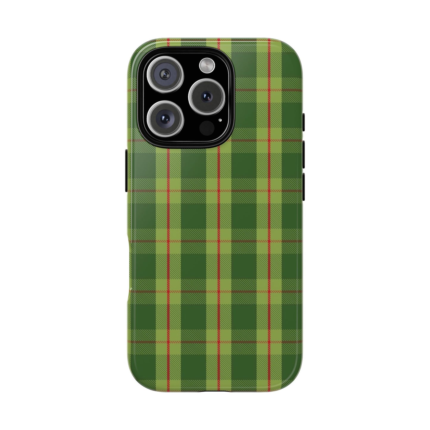 Green and Red Christmas Plaid Pattern - iPhone Case