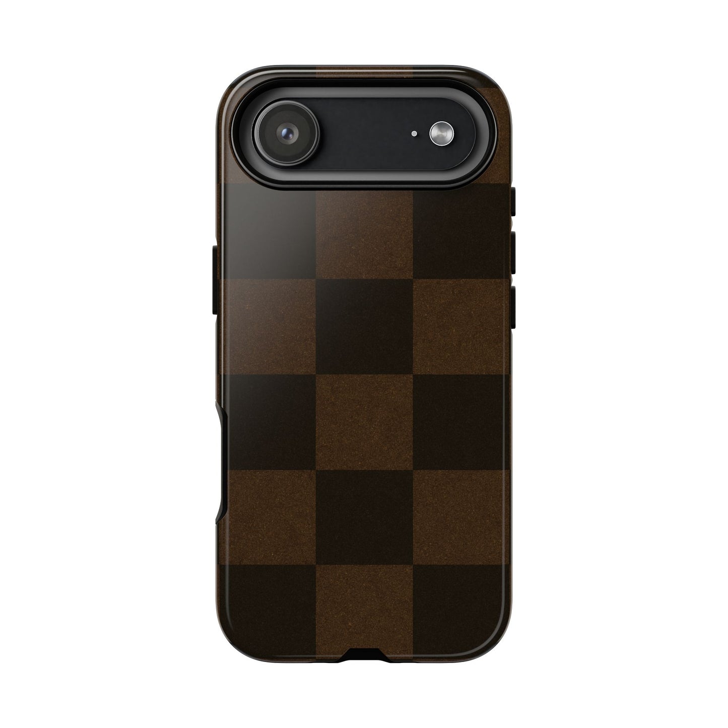 Brown Autumn Checkers - iPhone Case