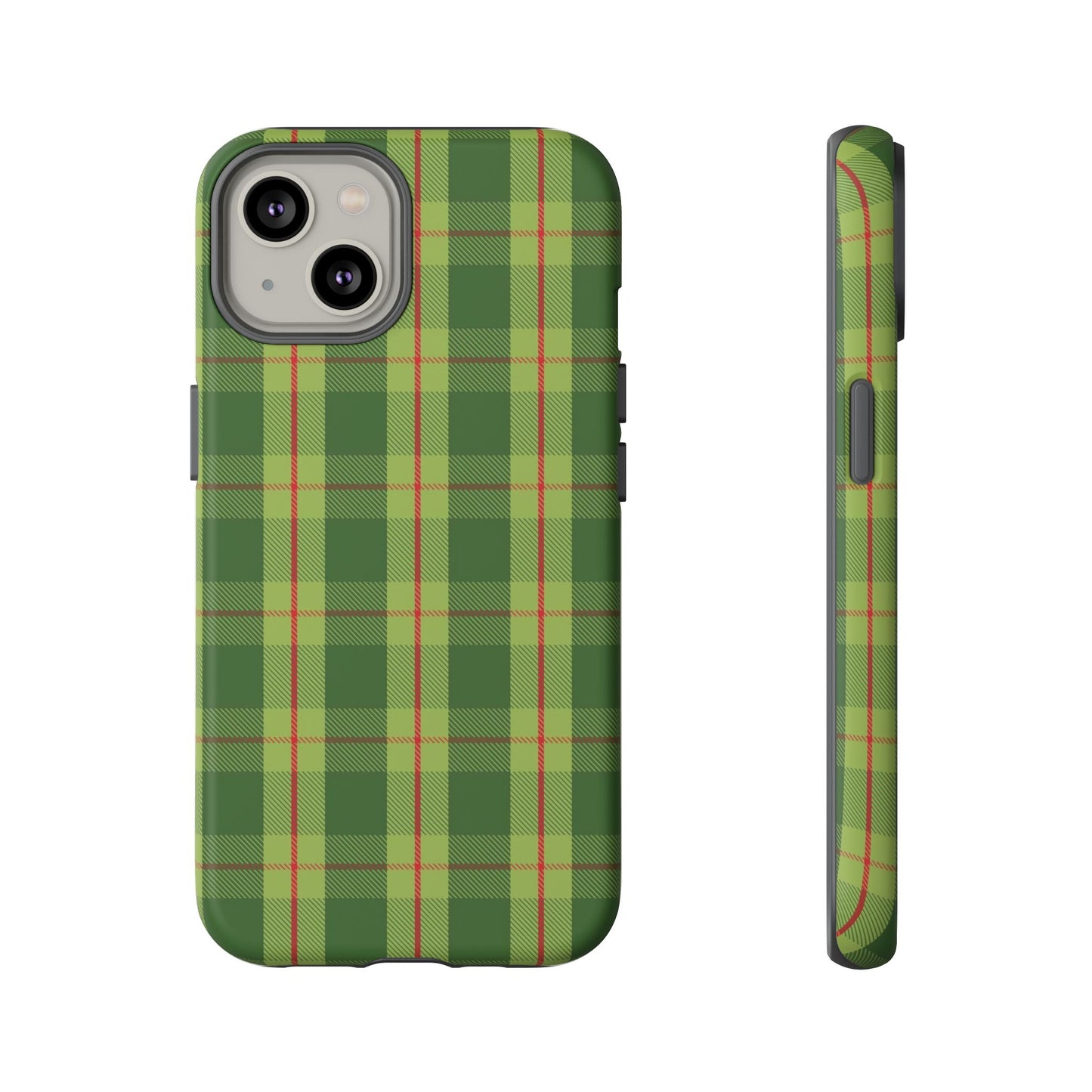 Green and Red Christmas Plaid Pattern - iPhone Case