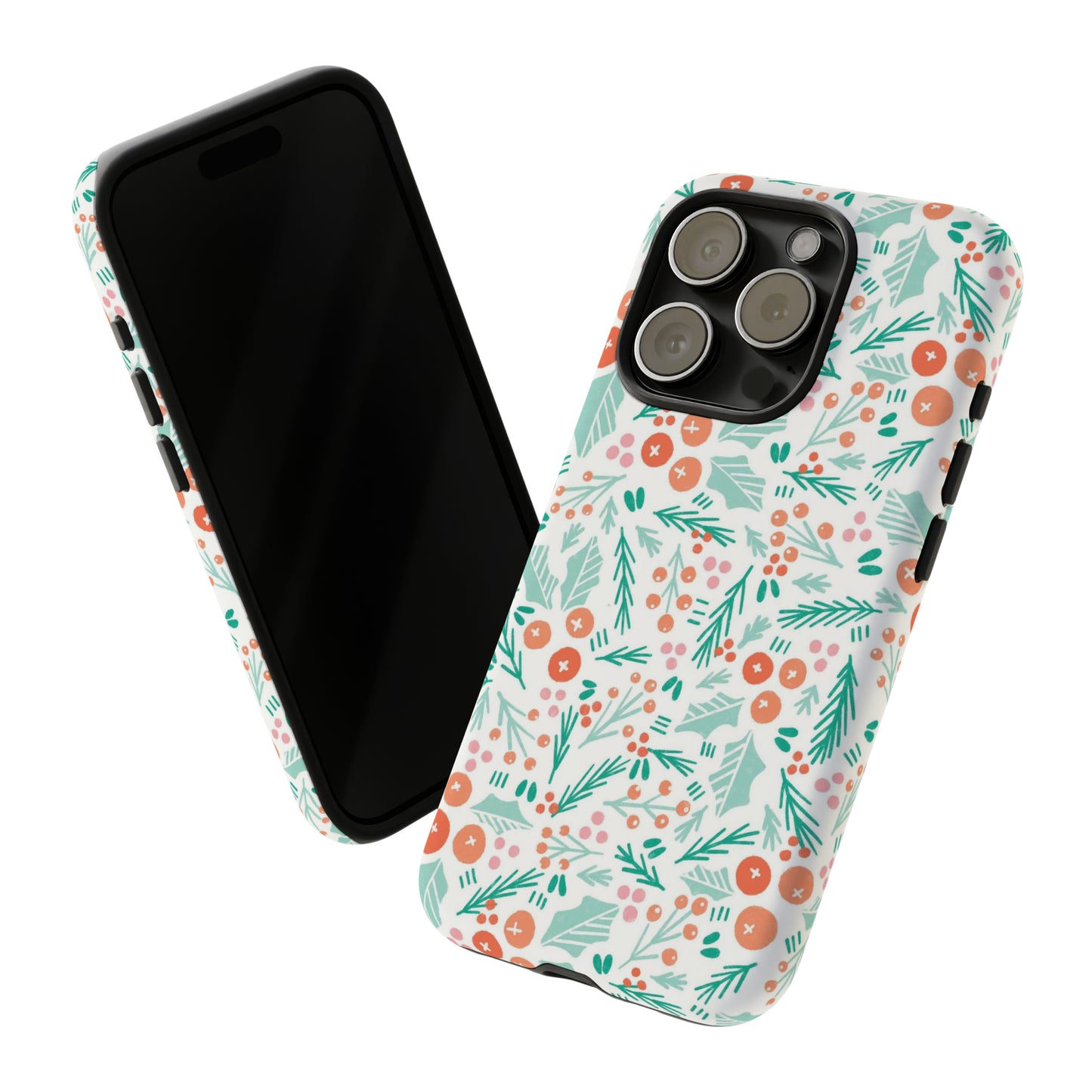 Christmas Boho Holly Pattern - iPhone Case