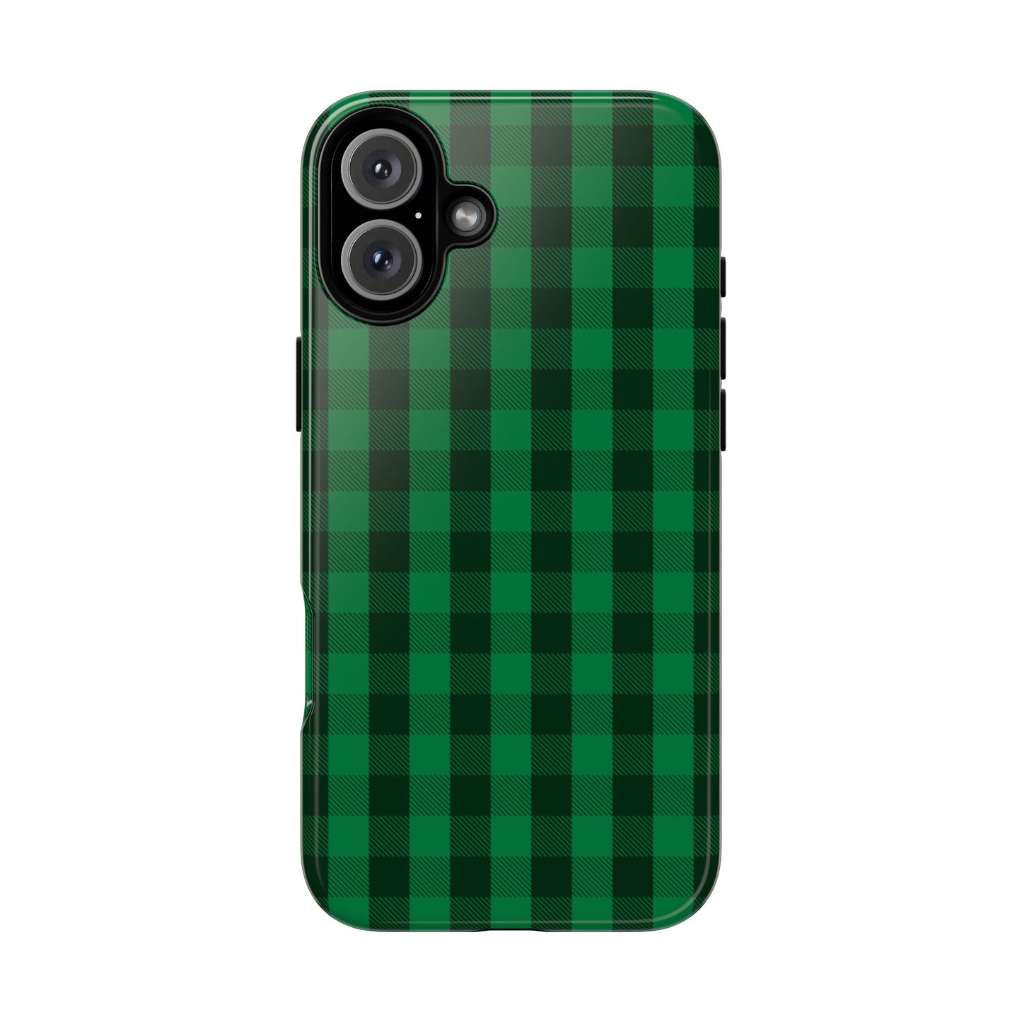 Dark Green Christmas Gingham - iPhone Case