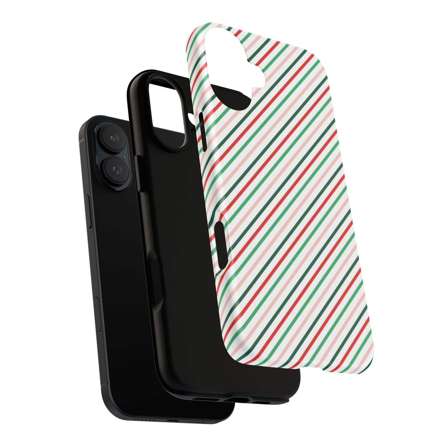 Christmas Diagonal Stripes - iPhone Case