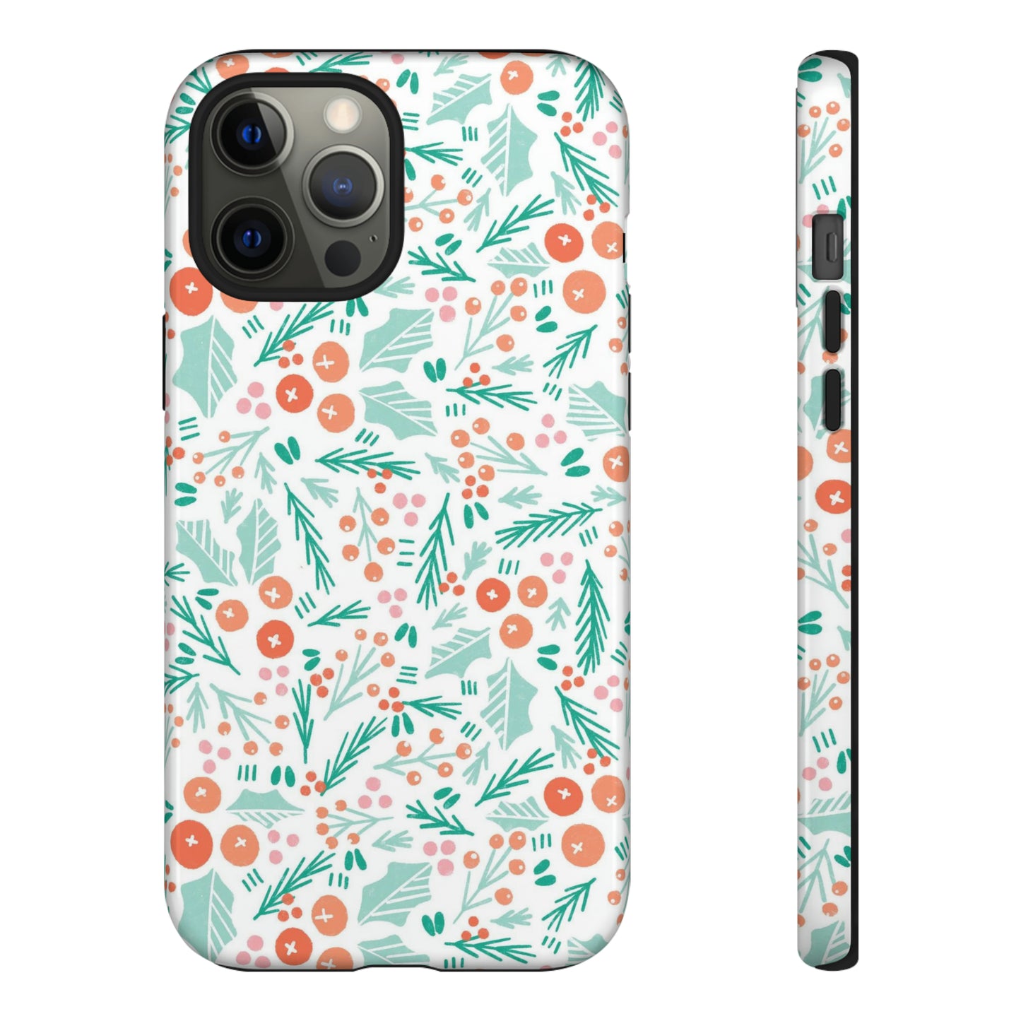 Christmas Boho Holly Pattern - iPhone Case