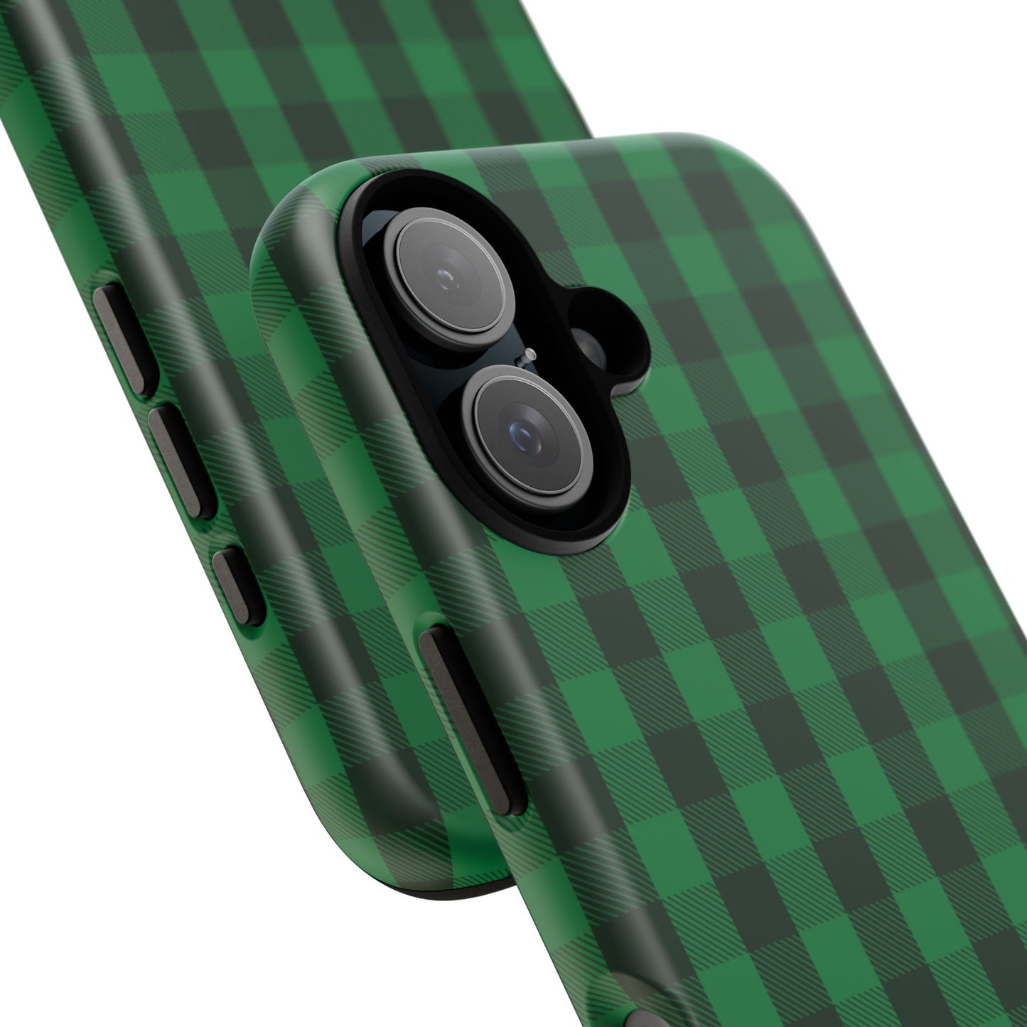 Dark Green Christmas Gingham - iPhone Case
