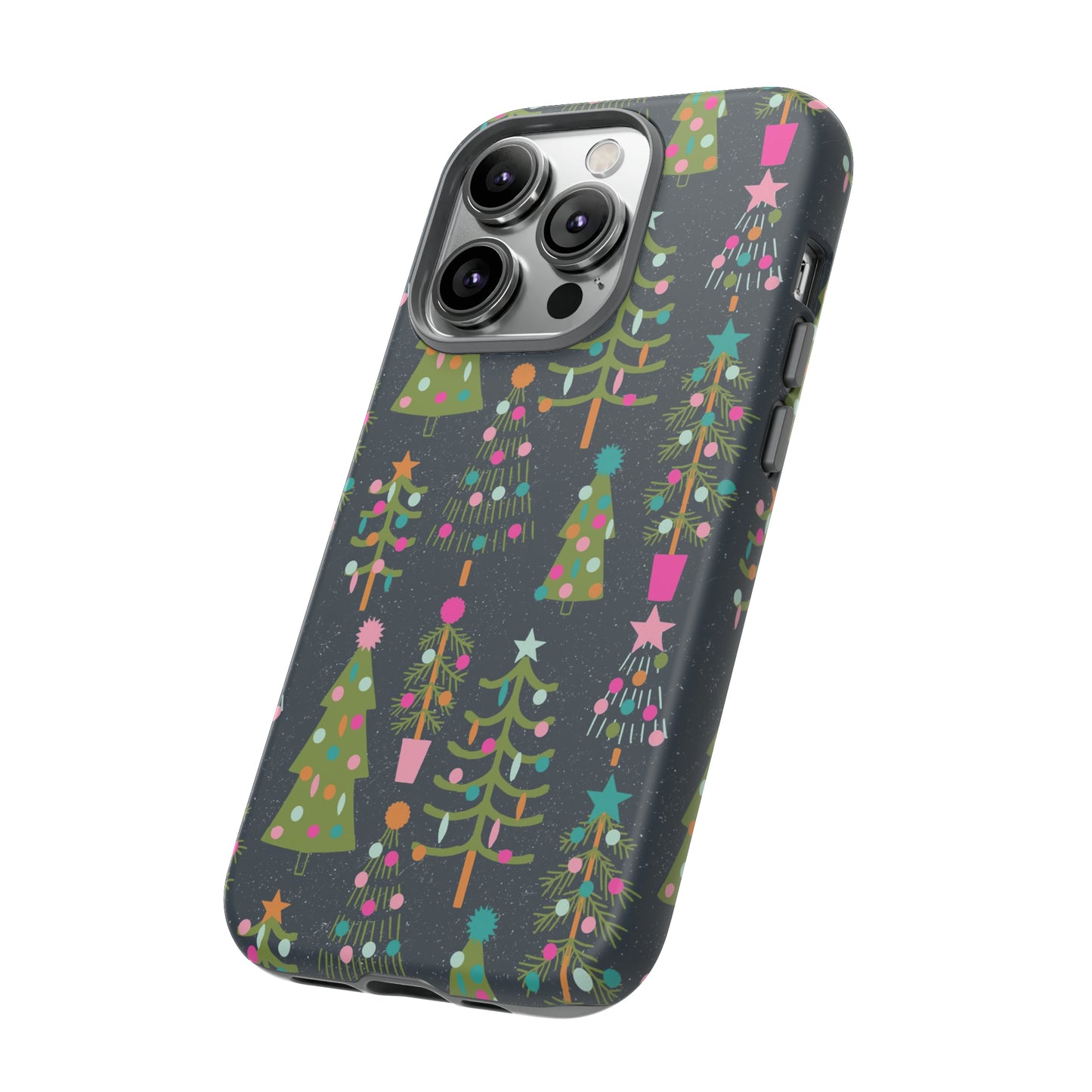 Blue Christmas Tree Pattern - iPhone Case