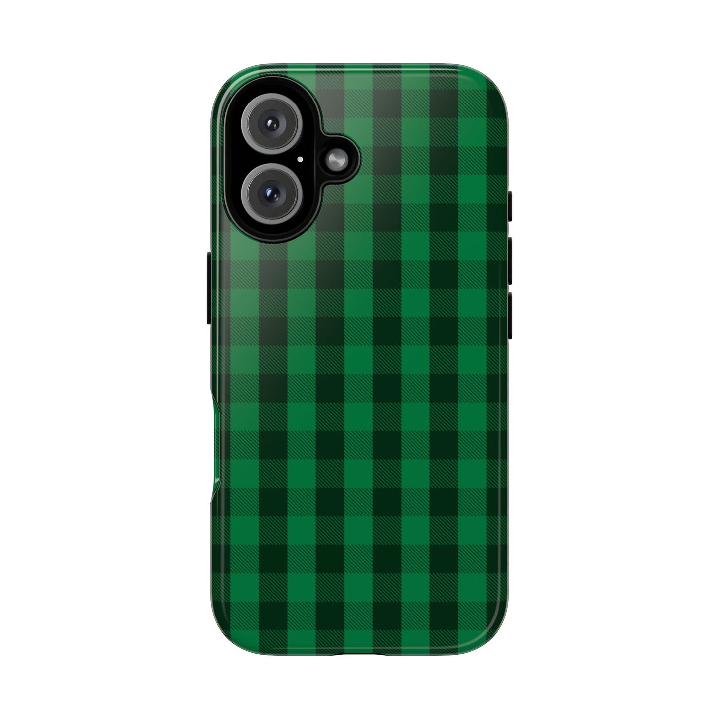 Dark Green Christmas Gingham - iPhone Case
