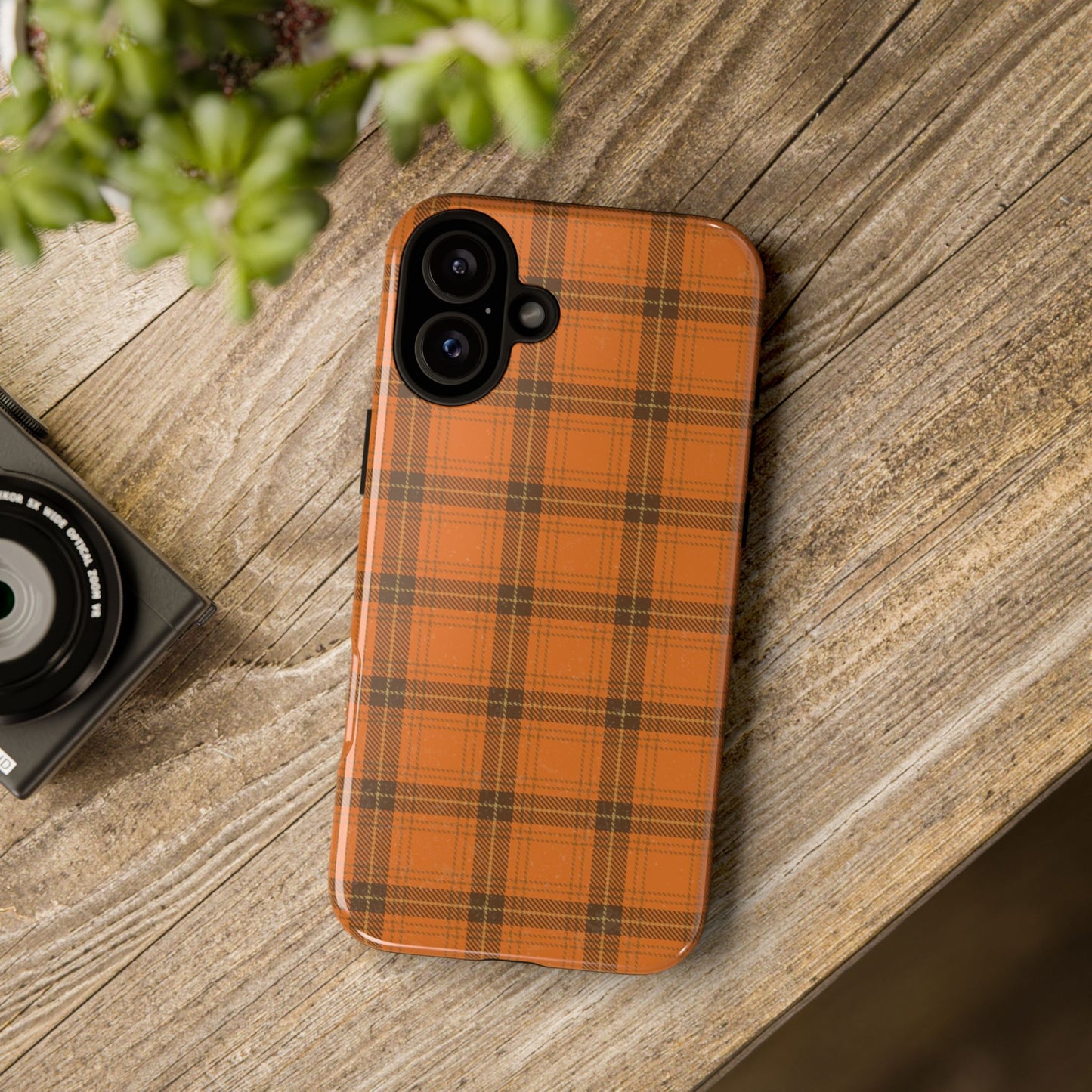 Autumn Orange Plaid - iPhone Case