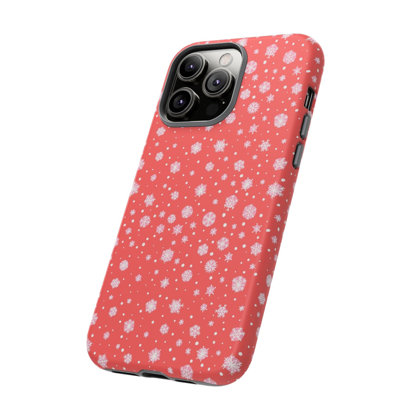 Winter Christmas Snowflakes Red - iPhone Case