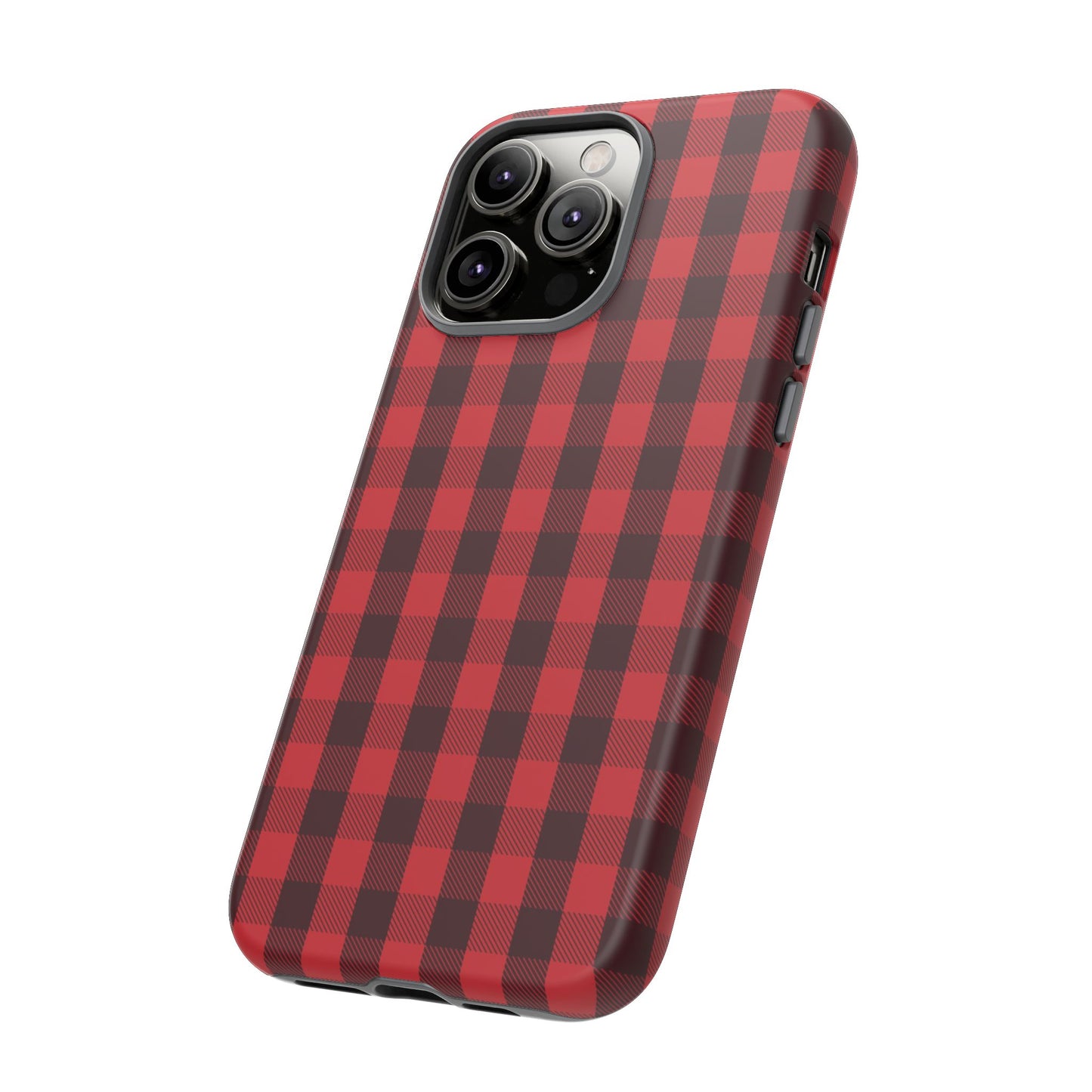 Red Christmas Gingham Pattern - iPhone Case