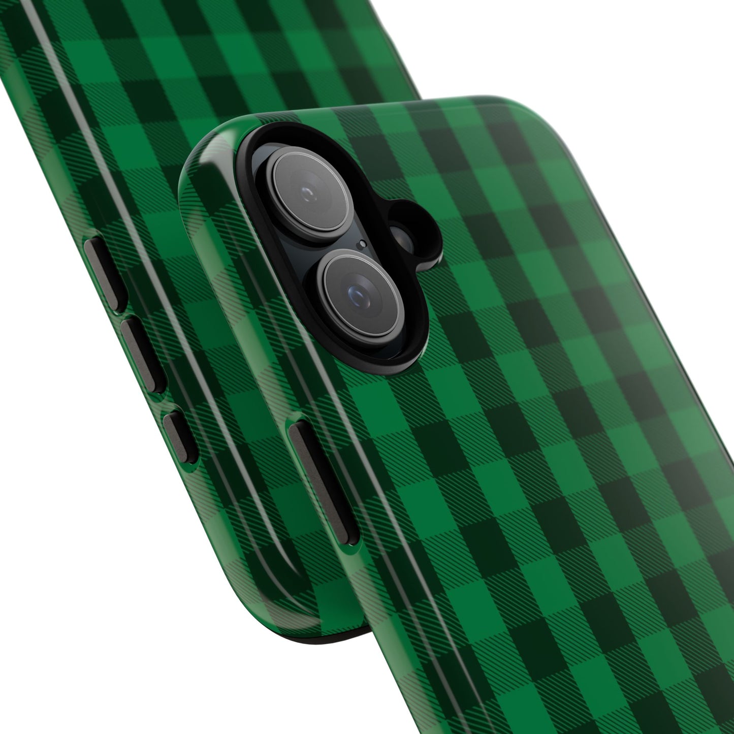 Dark Green Christmas Gingham - iPhone Case