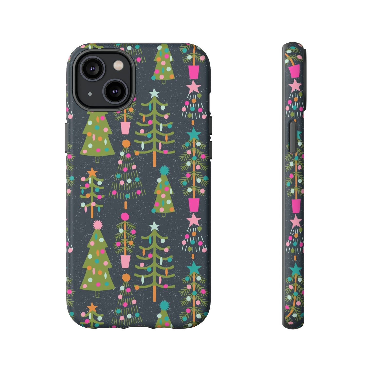 Blue Christmas Tree Pattern - iPhone Case