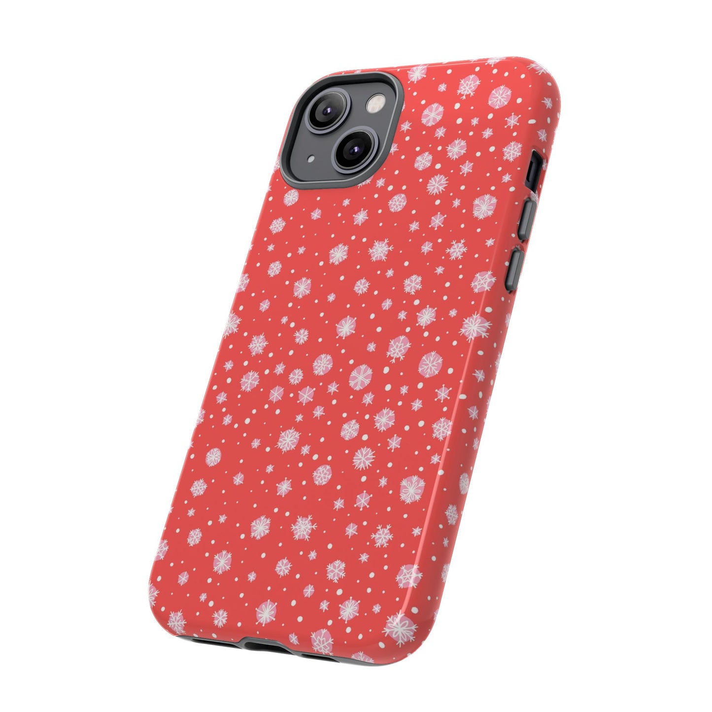 Winter Christmas Snowflakes Red - iPhone Case