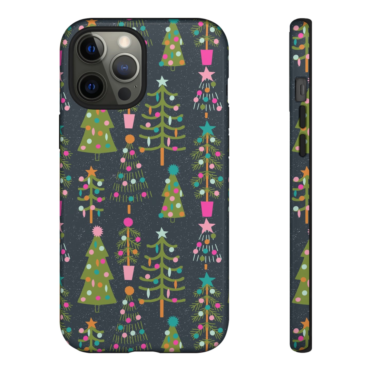 Blue Christmas Tree Pattern - iPhone Case