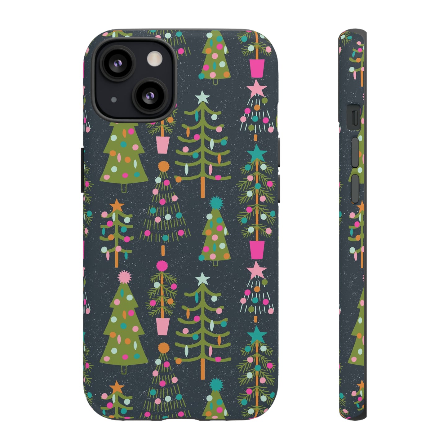 Blue Christmas Tree Pattern - iPhone Case