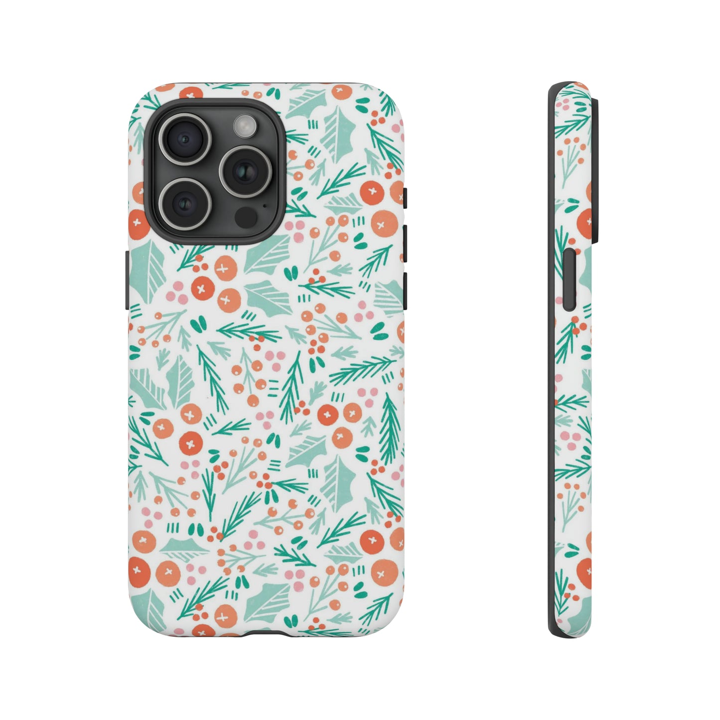 Christmas Boho Holly Pattern - iPhone Case
