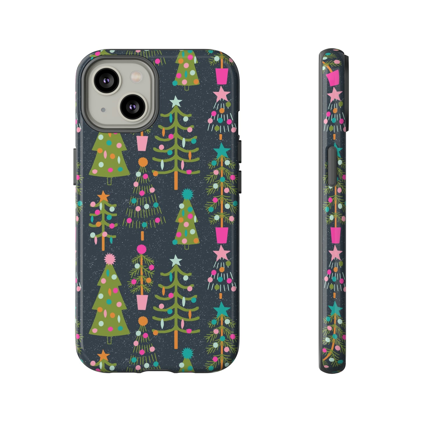 Blue Christmas Tree Pattern - iPhone Case