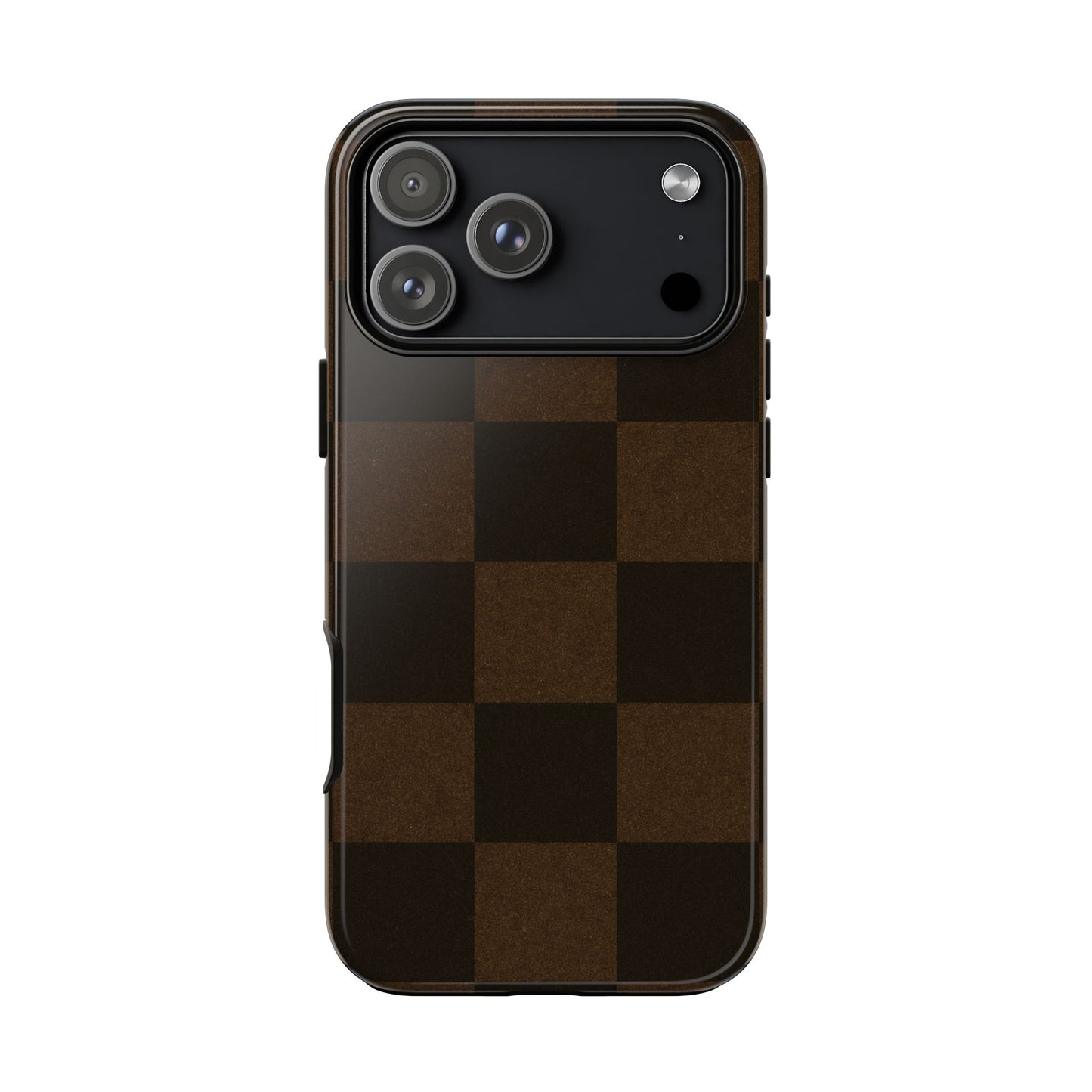 Brown Autumn Checkers - iPhone Case