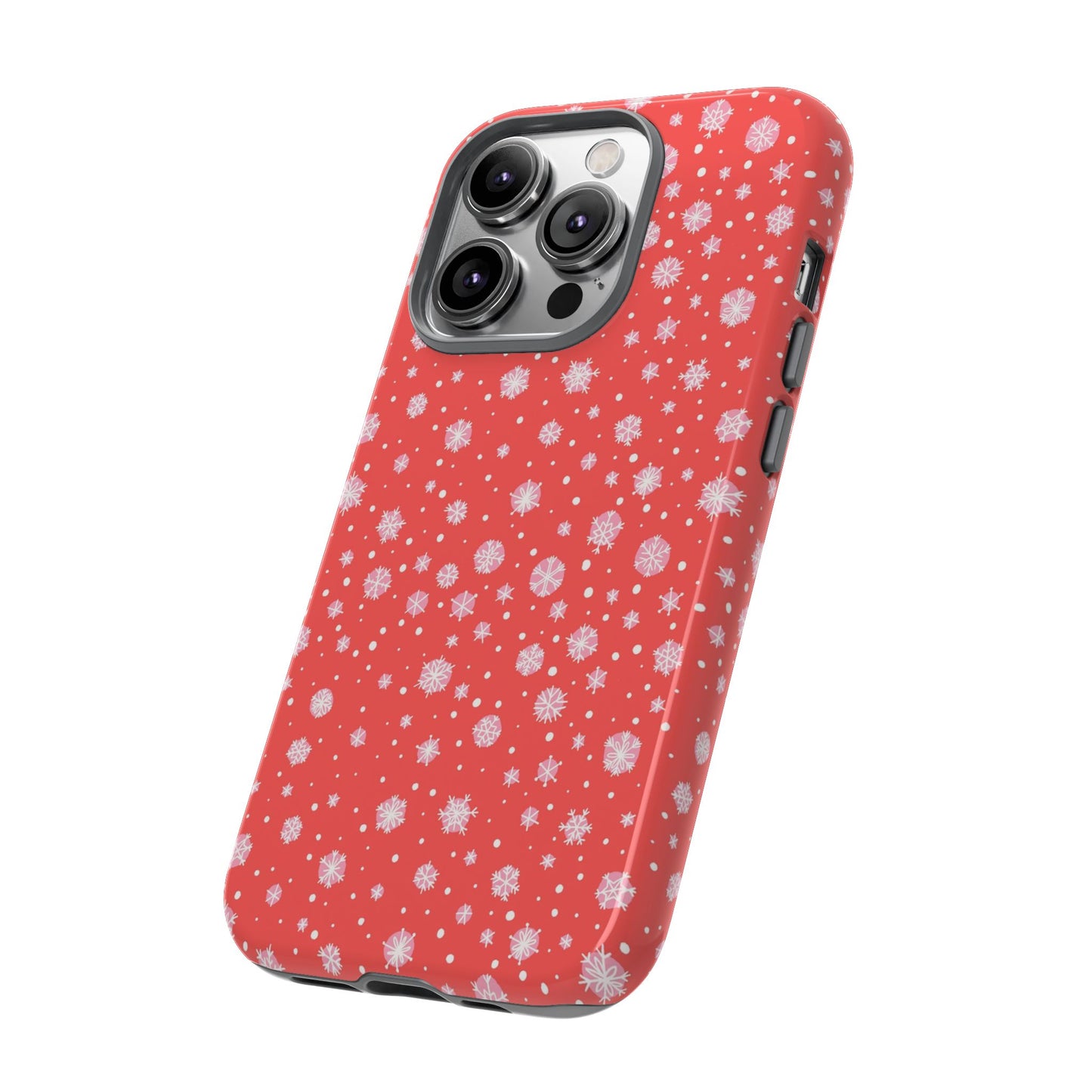 Winter Christmas Snowflakes Red - iPhone Case