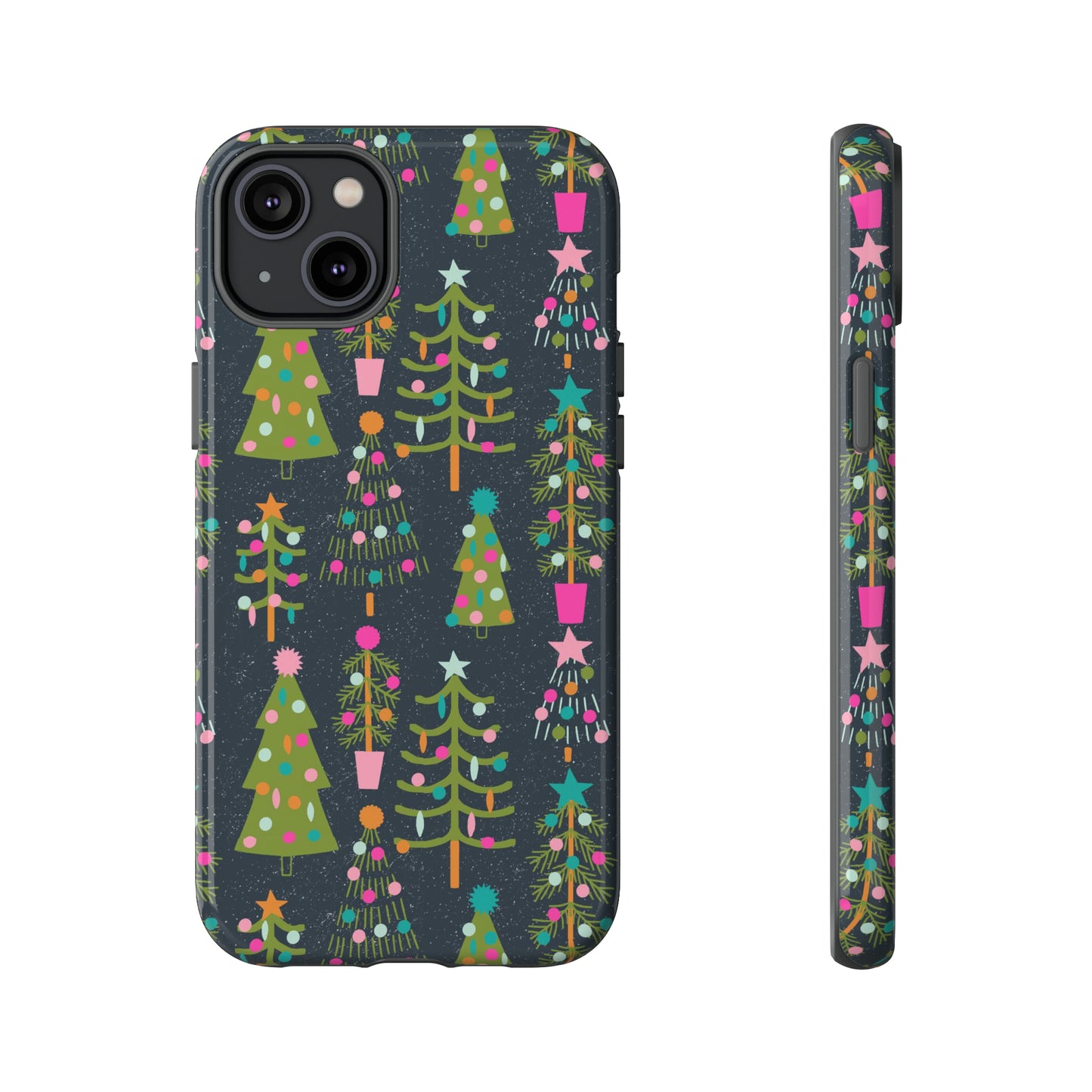 Blue Christmas Tree Pattern - iPhone Case