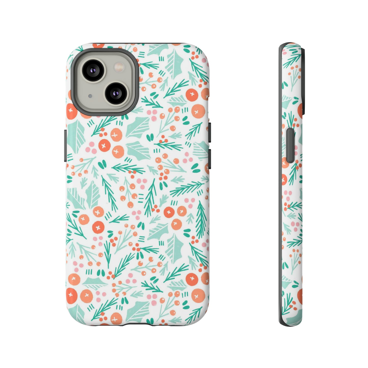 Christmas Boho Holly Pattern - iPhone Case