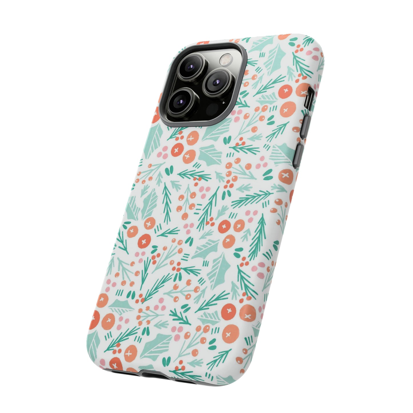 Christmas Boho Holly Pattern - iPhone Case