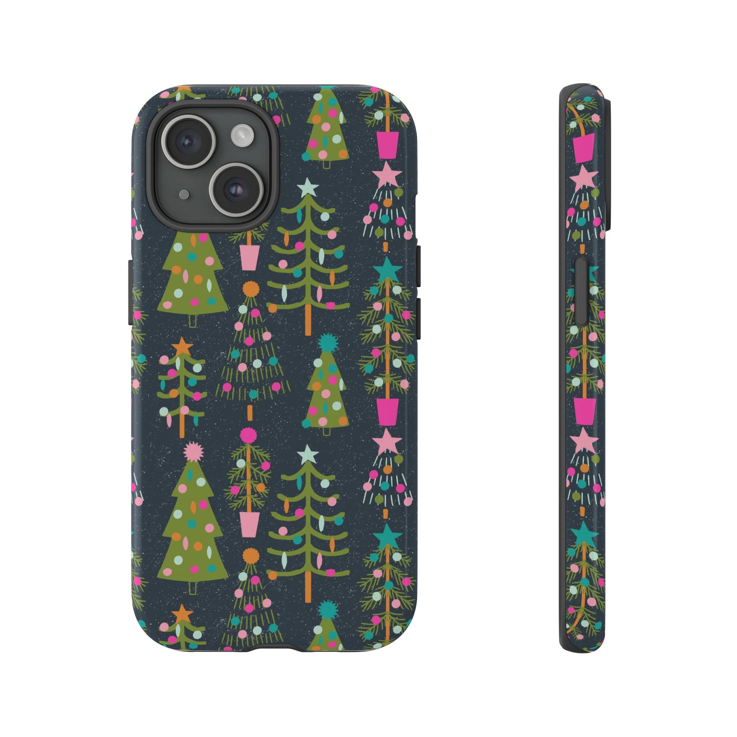 Blue Christmas Tree Pattern - iPhone Case