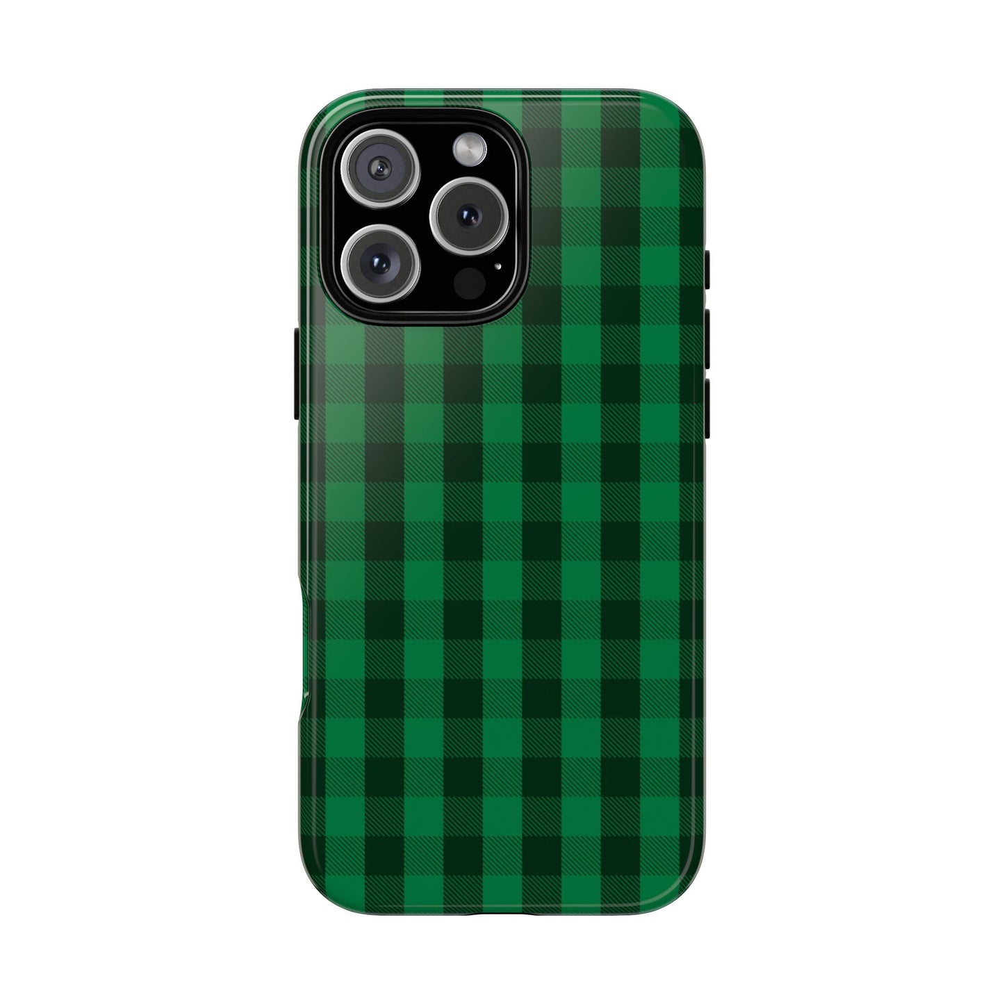 Dark Green Christmas Gingham - iPhone Case