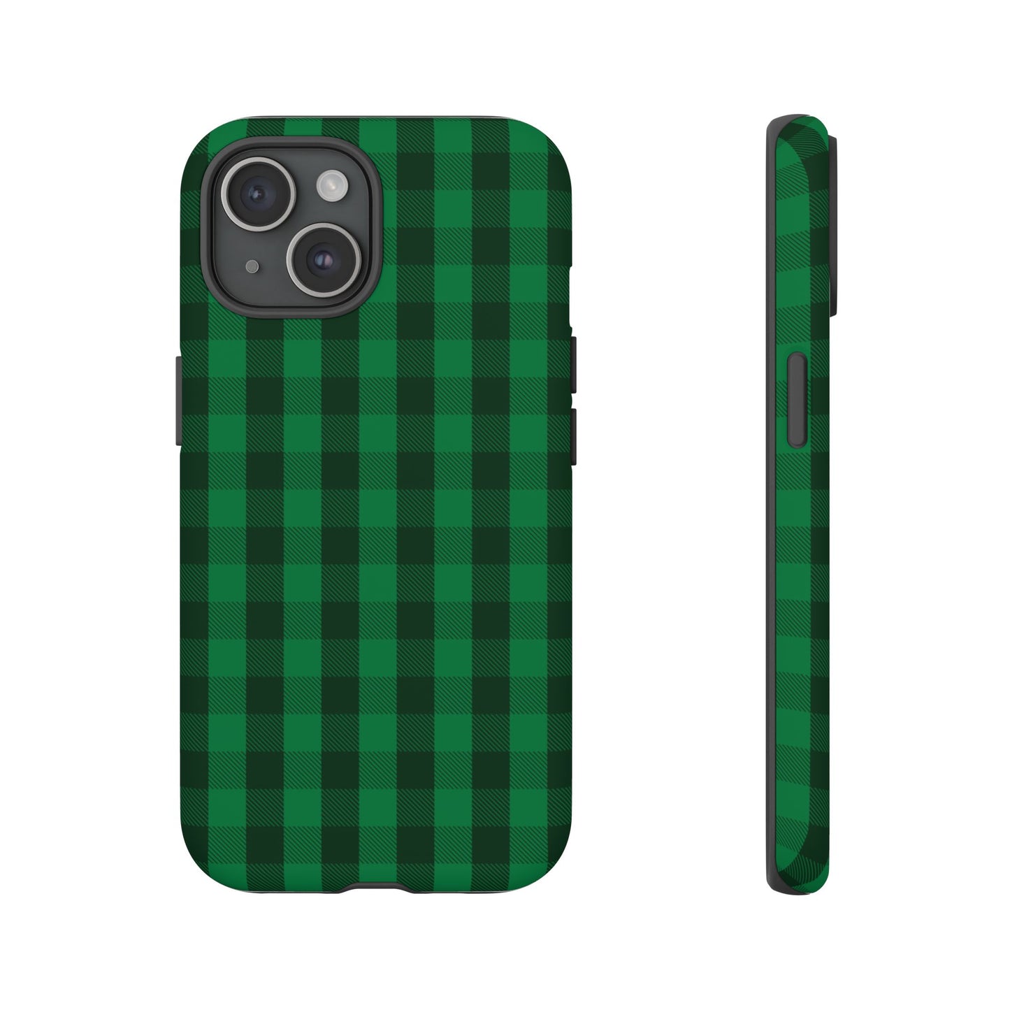 Dark Green Christmas Gingham - iPhone Case