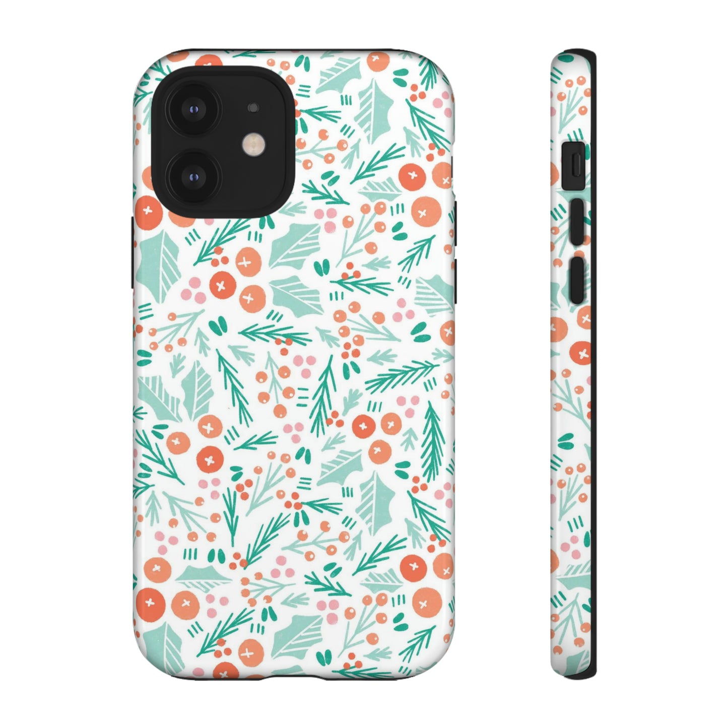 Christmas Boho Holly Pattern - iPhone Case