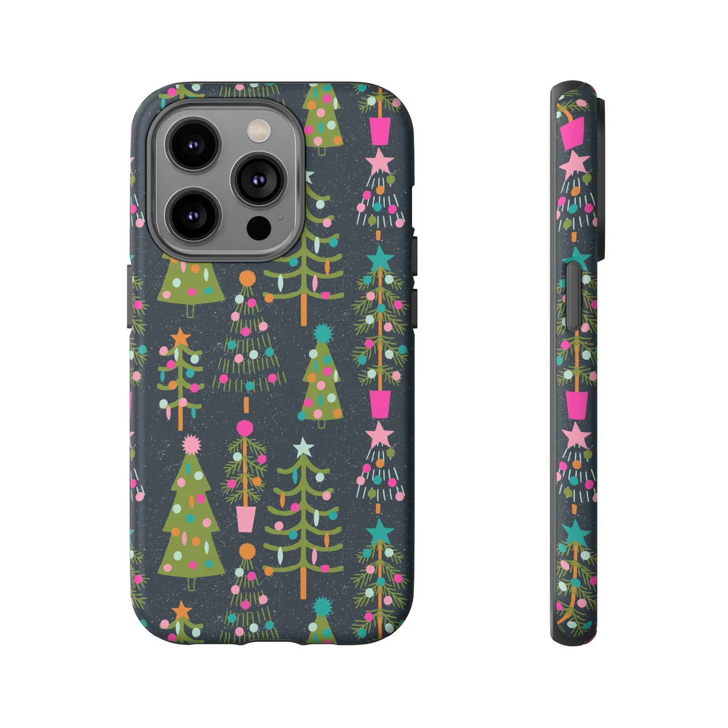Blue Christmas Tree Pattern - iPhone Case