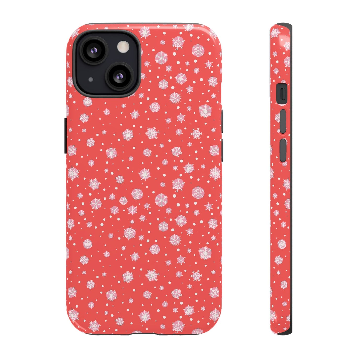 Winter Christmas Snowflakes Red - iPhone Case