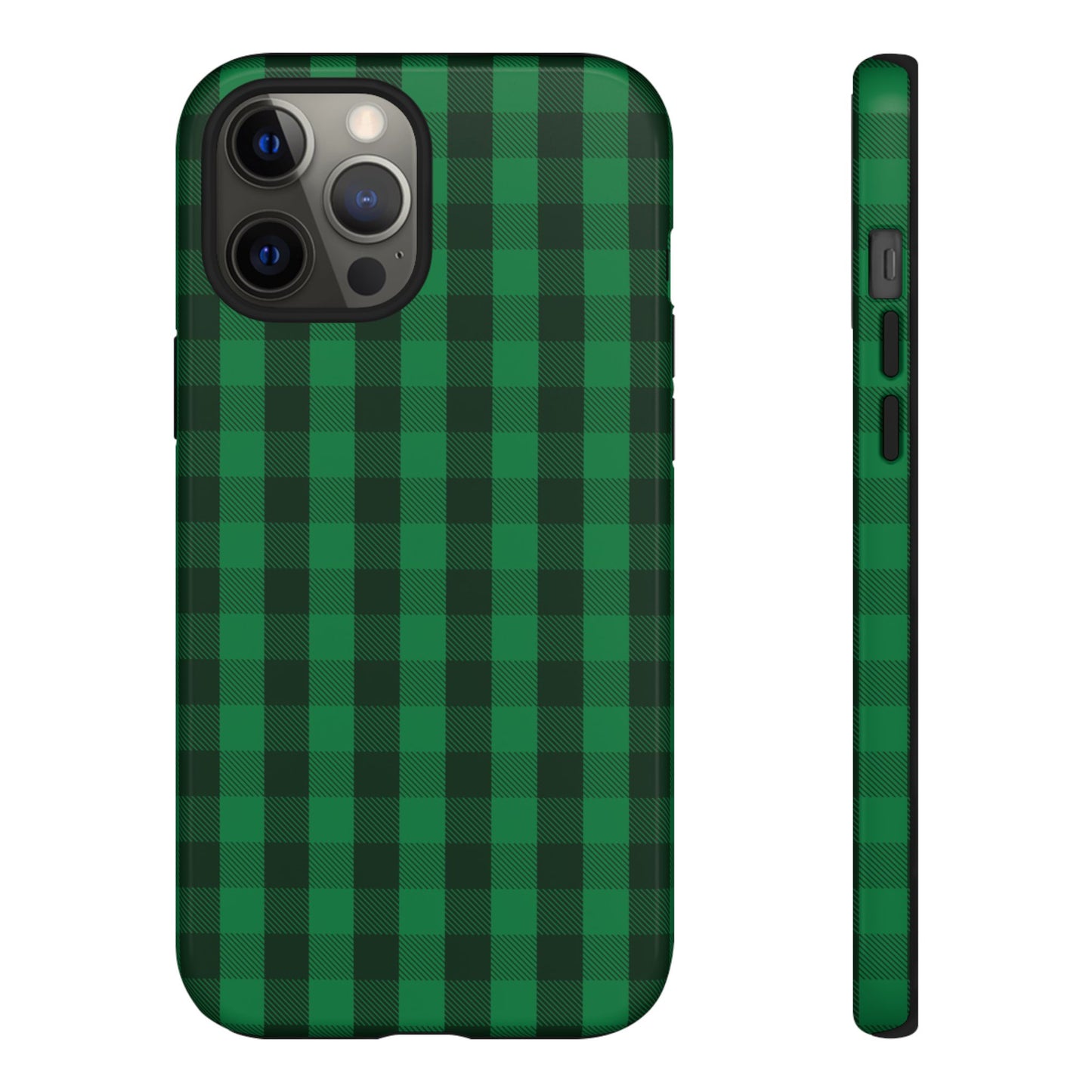 Dark Green Christmas Gingham - iPhone Case