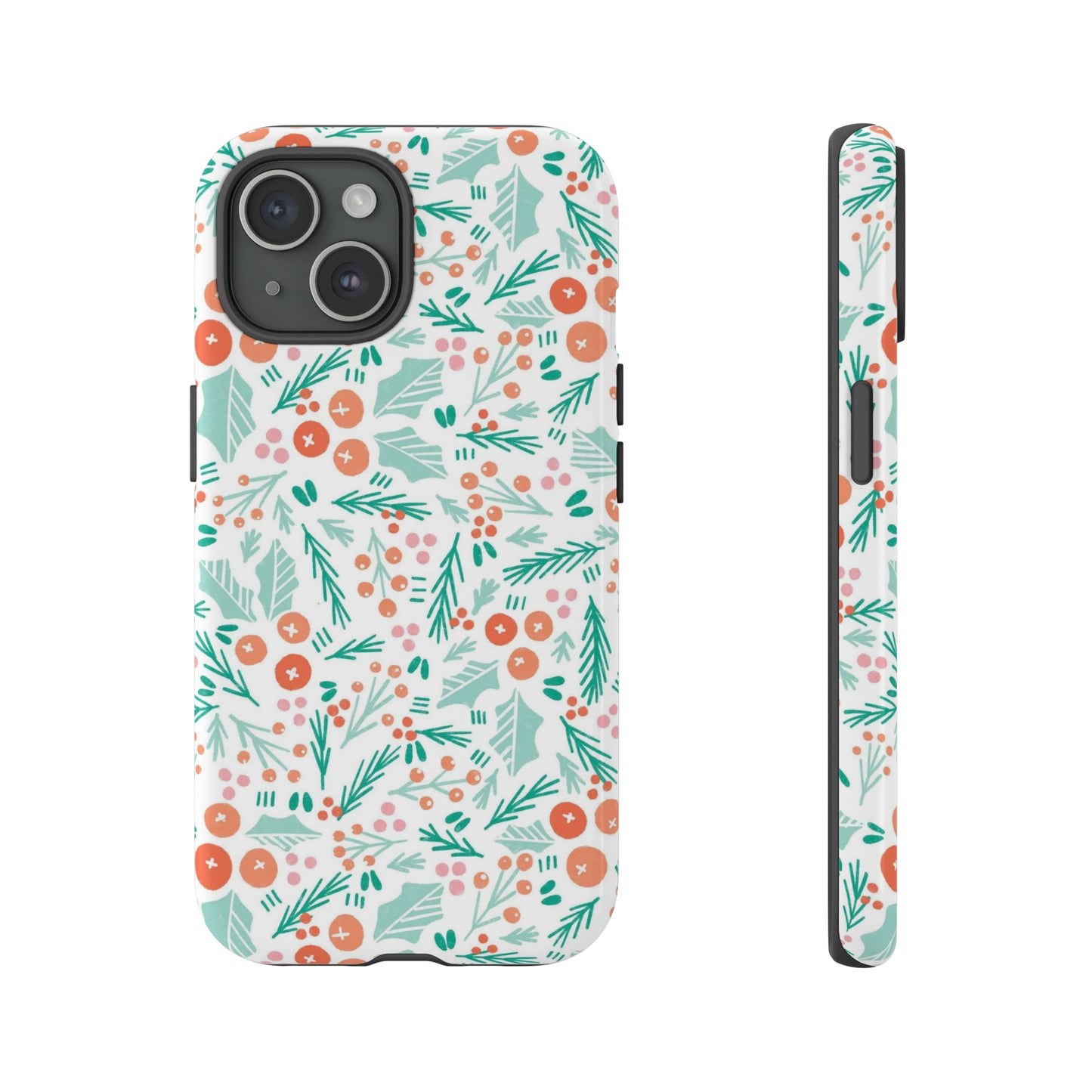 Christmas Boho Holly Pattern - iPhone Case