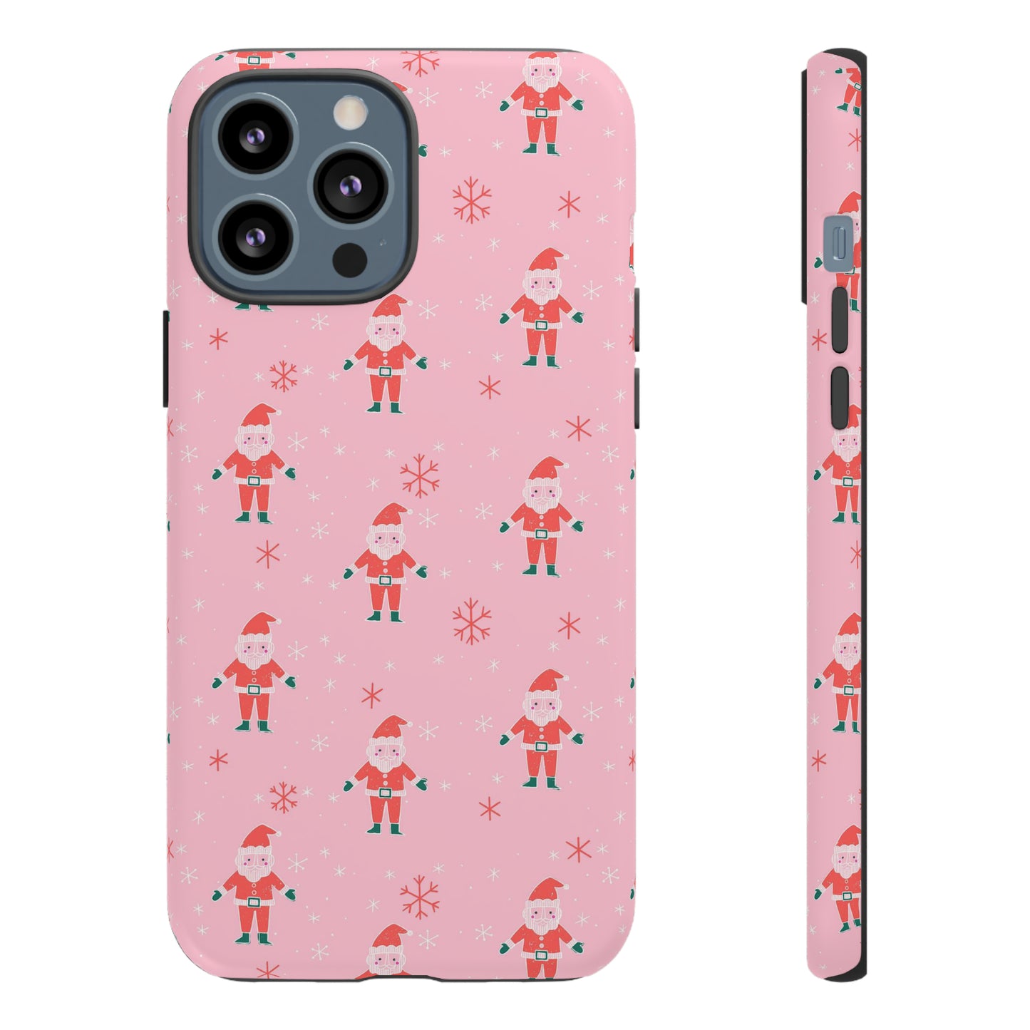Pink Santa Pattern - iPhone Case