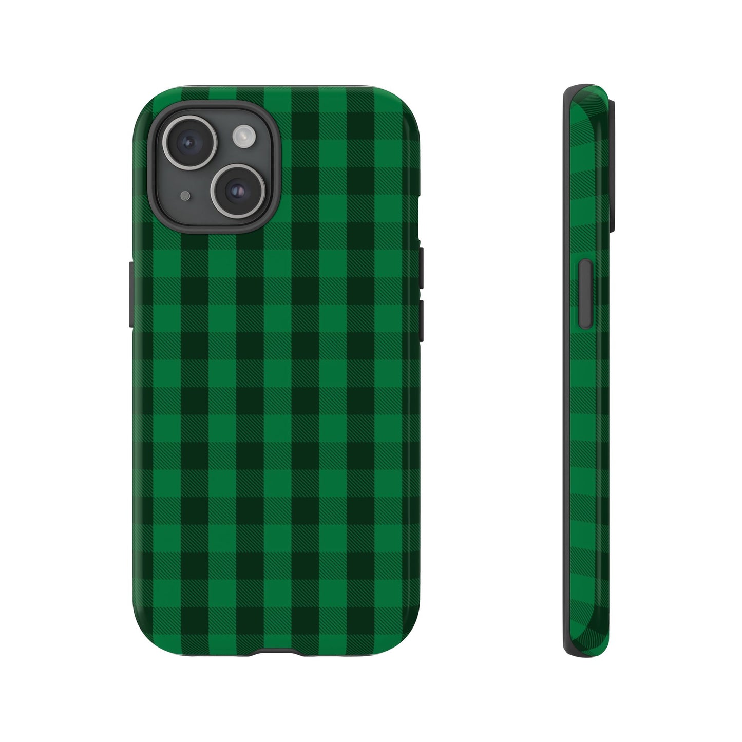 Dark Green Christmas Gingham - iPhone Case
